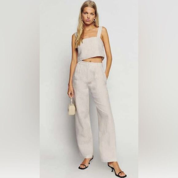 Reformation Olivia linen two-piece set NWT size 12 from Anthropologie $278 - Picture 7 of 9